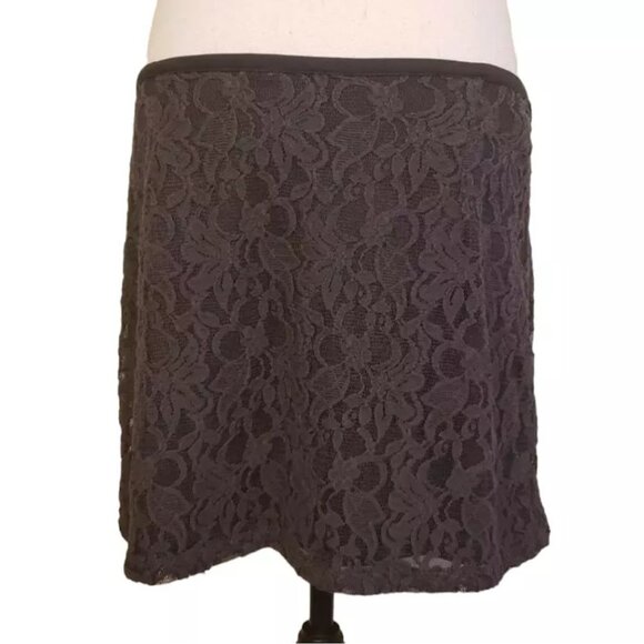 NWT GAP Skirt, Dark Gray Cotton Lace Floral Print Career Casual RETAIL $45, 10 - Picture 2 of 11